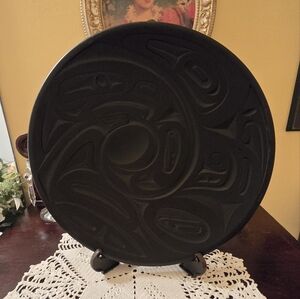 Corrine Hunt Black Decorative Art Plate